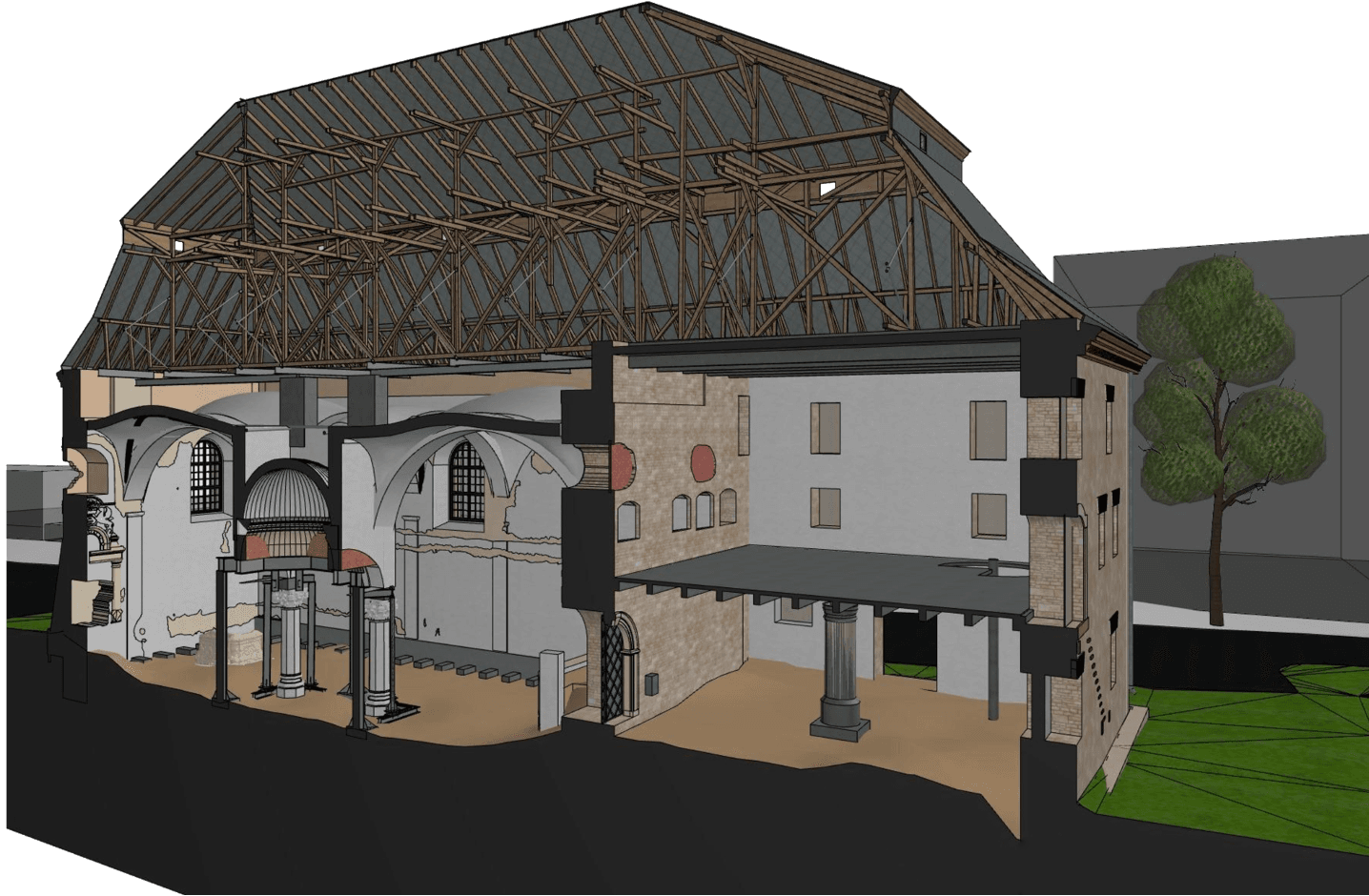 Picture of Synagogue of Przysucha - Section through HBIM model